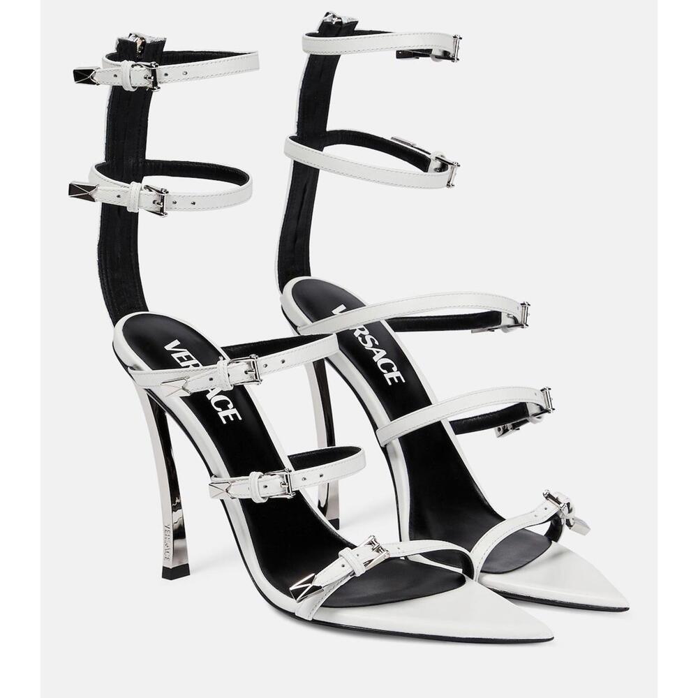 BNWT Versace Women's Pin-Point 120mm Leather Straps Sandals Size 40 US 10 $2,075